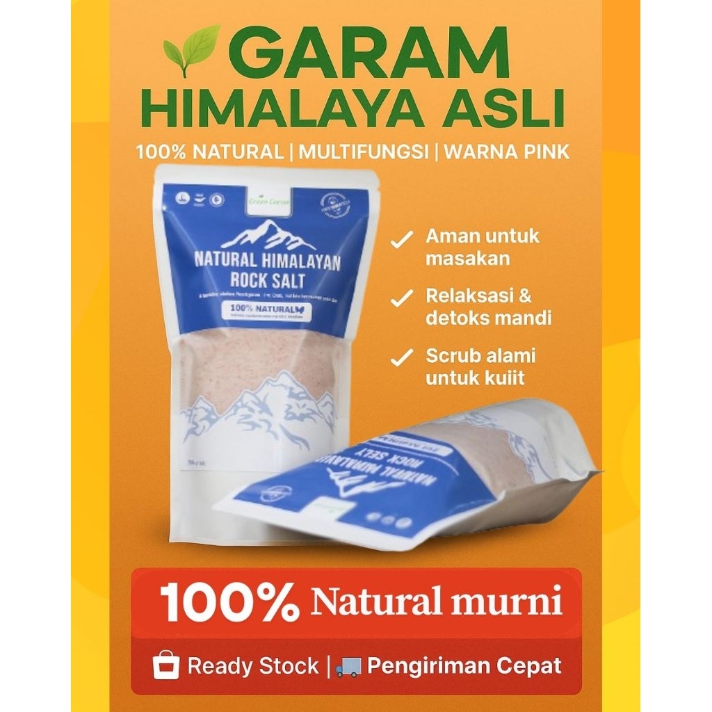 

Garam Himalaya Pink Asli 100% Natural – Rock Salt untuk Masak & Kesehatan | 500gr GreenCorner