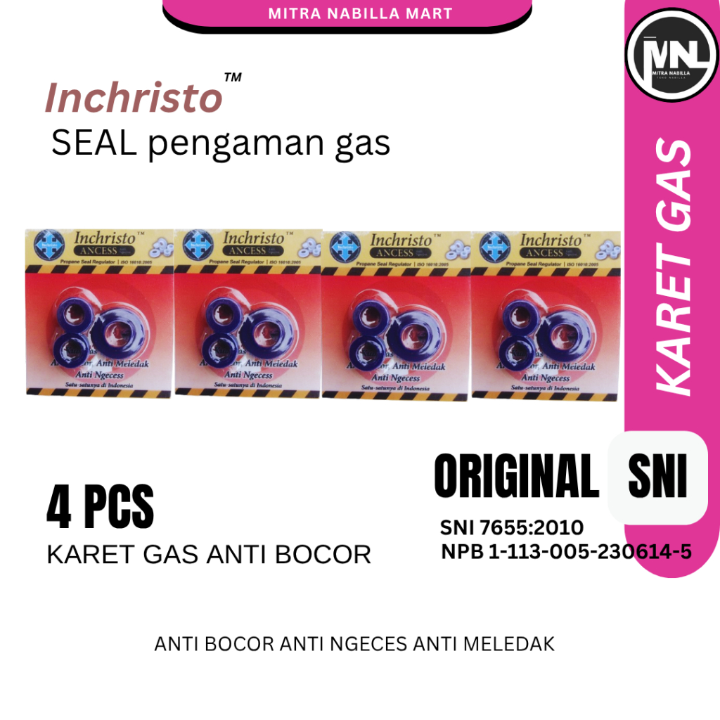 (4-Pack) NEW SIL BIRU - karet gas lpg anti bocor 3kg 12 kg inchristo original karet seal gas regulat