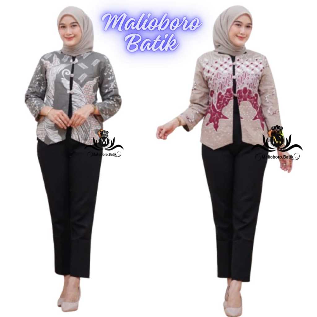 Terbaru Blazer Batik Wanita Atasan Batik Blazer Outer Wanita Kantor Modern