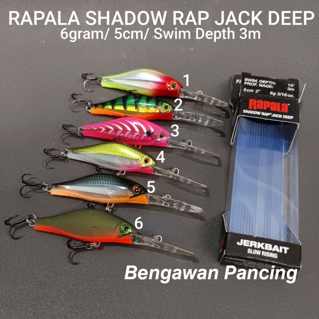 Minnow Rapala Shadow Rap Jack Deep 6gram Umpan Lure Pancing