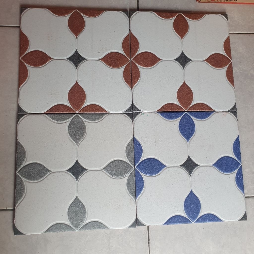 keramik lantai kamar mandi teras ruang cuci garasi teras rumah ASIA 25x25 RENES BLUE BROWN GREY tesk