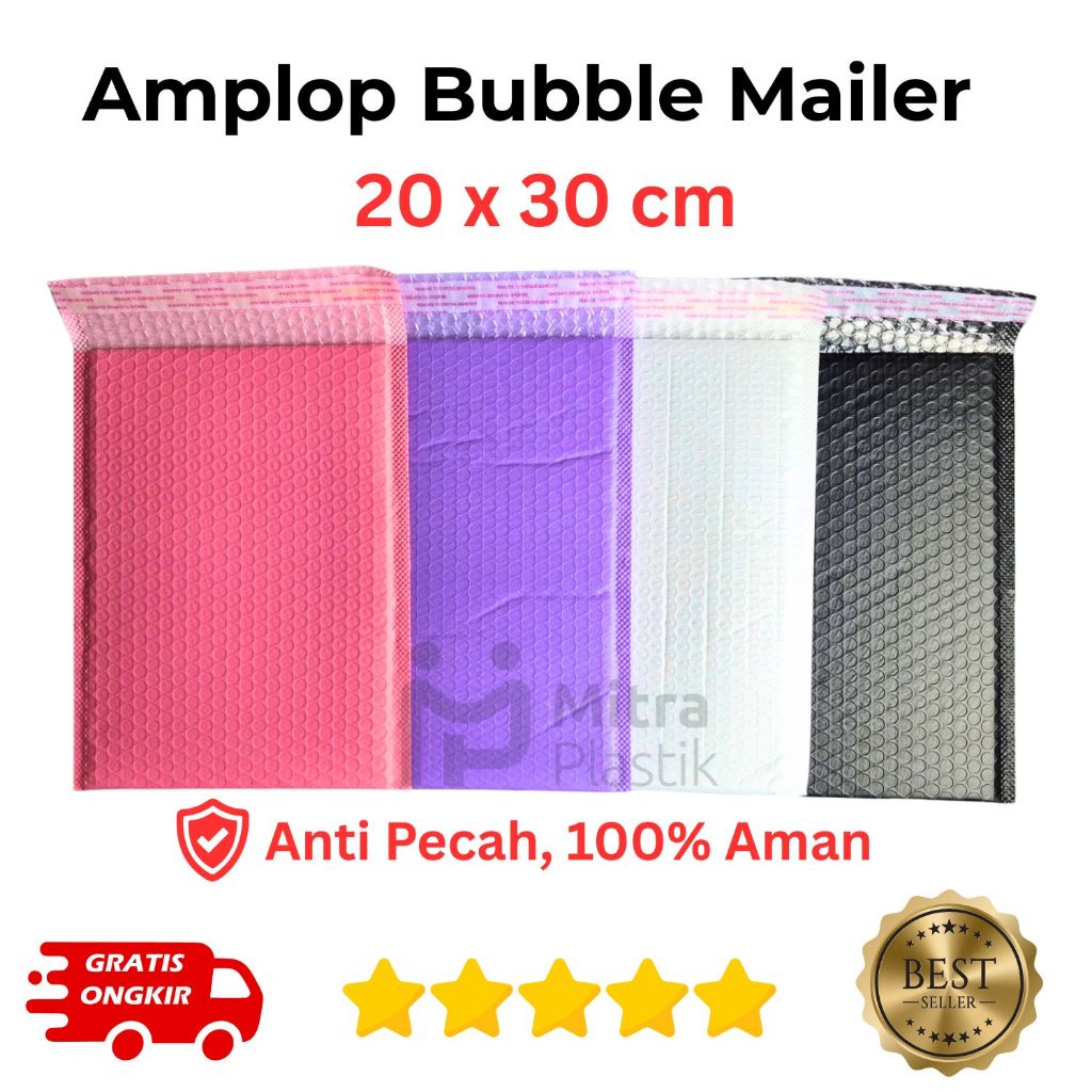 

Amplop Bubble Mailer 20 x 30 cm / Packing Bubble Wrap Polymailer Pelindung Paket Online Shop Busa