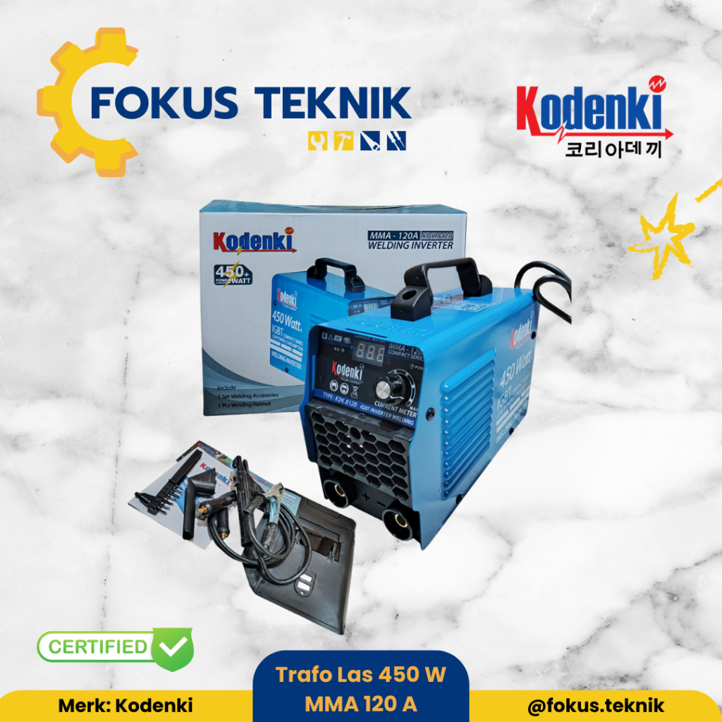 Mesin las kodenki MMA-120 450W Mesin Travolas Las Listrik / Mesin las kodenki 450 watt