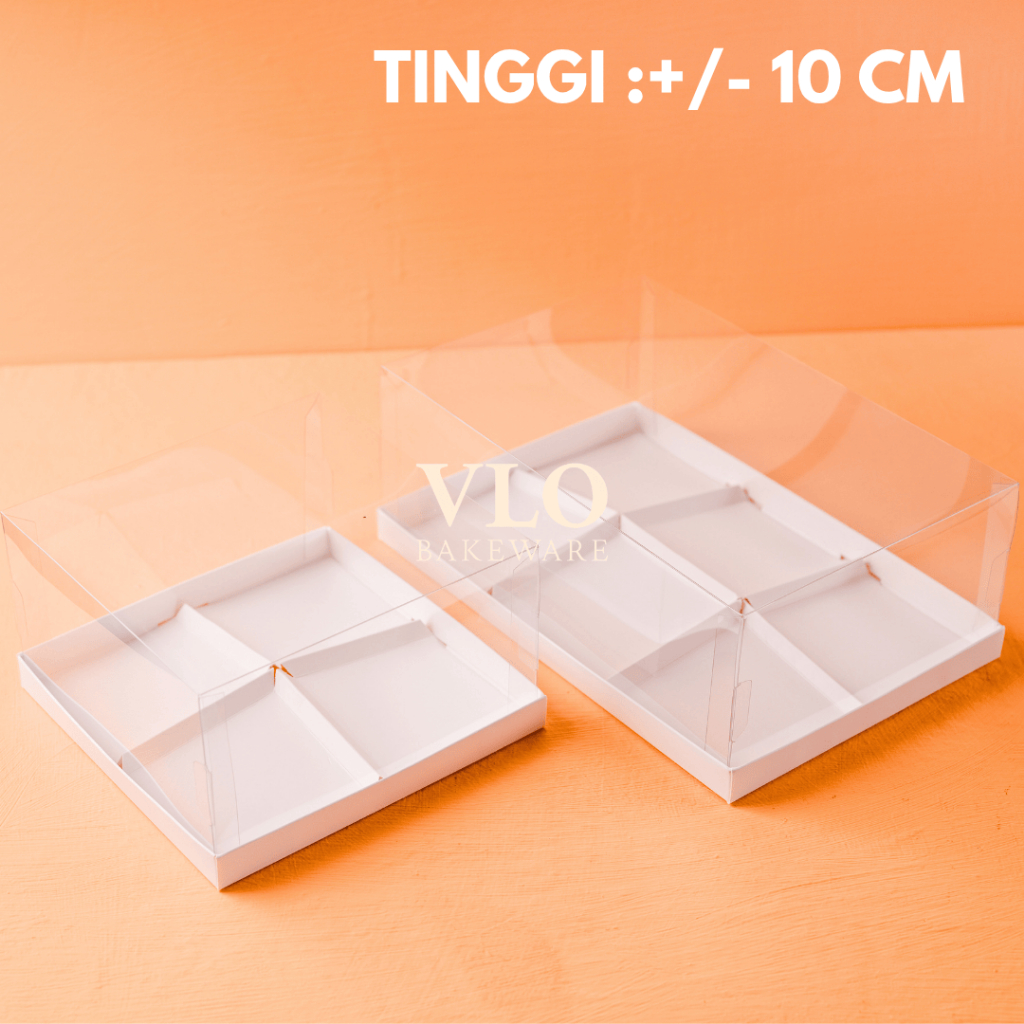 [1 SET ISI 10 PCS] Kotak kue mika sekat tinggi 10 cm premium | box donat kotak donat | box puding se
