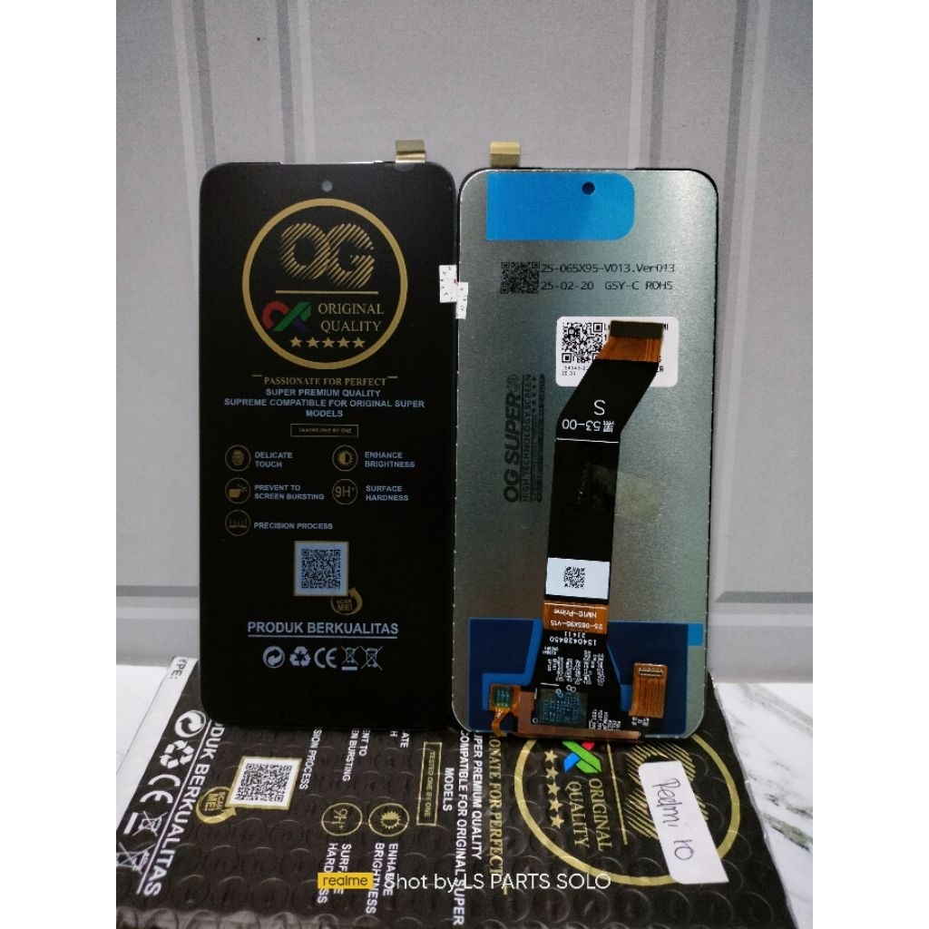 OG ~ Lcd Touchscreen Xiomi Redmi 10 / 10 2022 / 10 Prime / 10 Prime 2022 Black OG SUPER