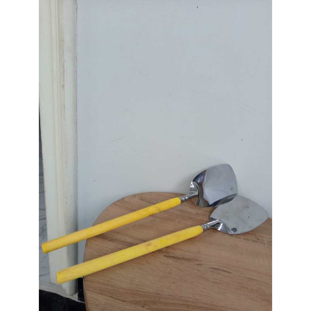 SUTIL STAINLESS GAGANG COKLAT / SODET GAGANG KAYU  / SODET STAINLESS