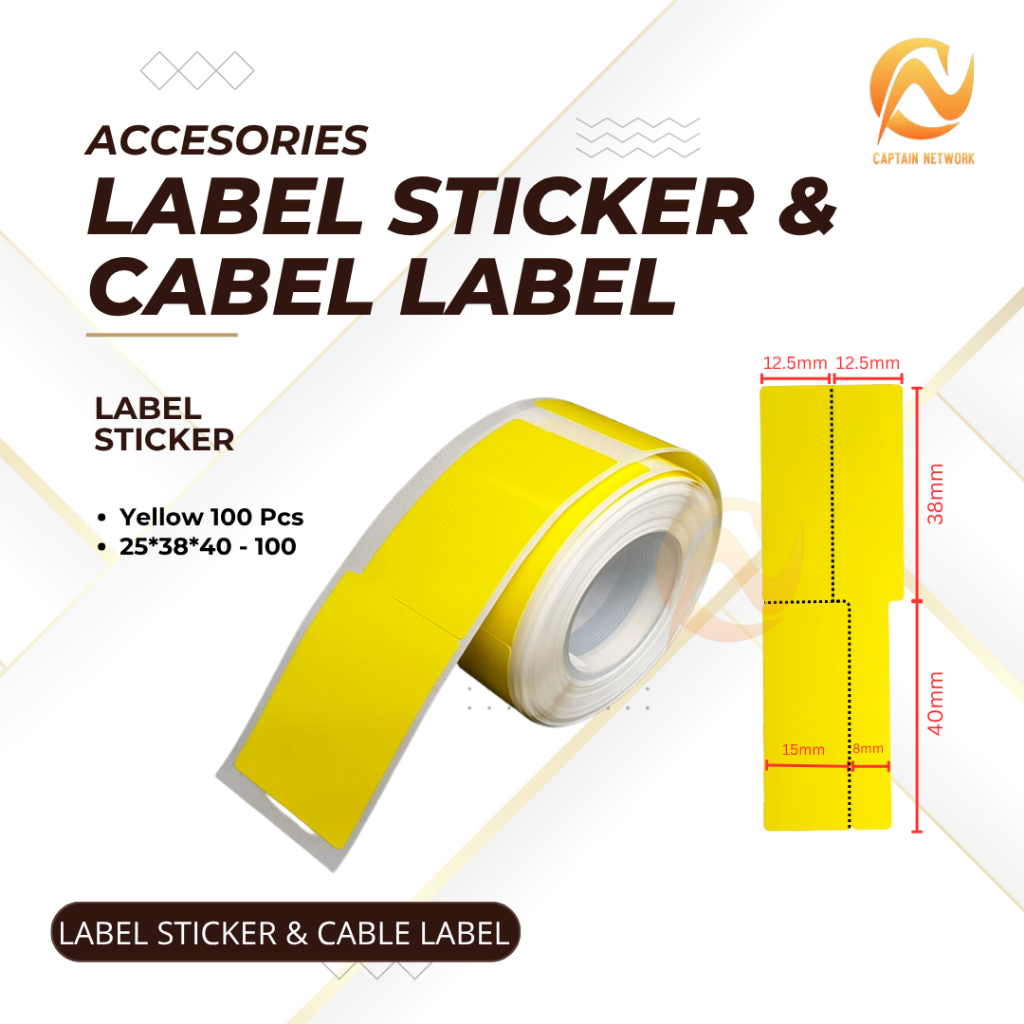 Stiker Label Kabel Jaringan/LAN/Fiber Optic/Listrik Anti Air Cable Label Sticker