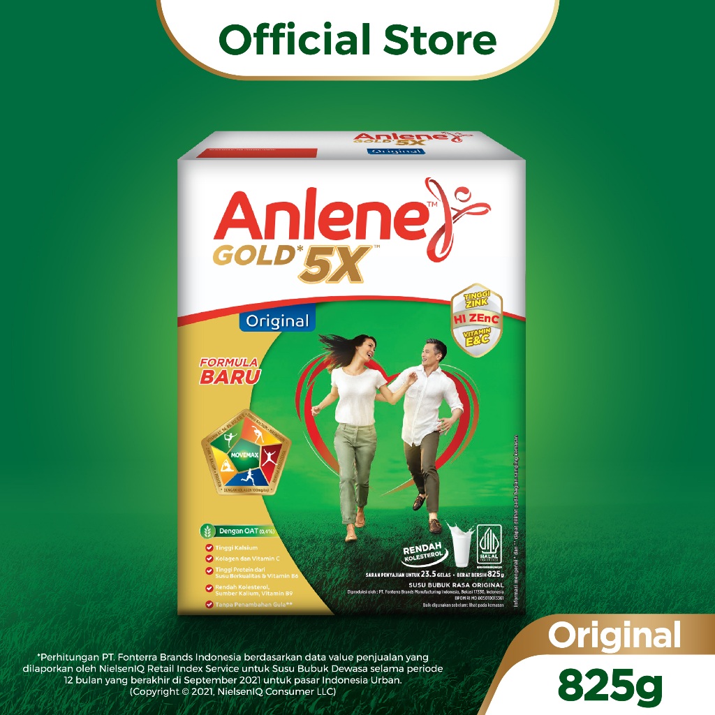 

Anlene Gold 5X Susu Bubuk Dewasa Original 825g - Nutrisi Tinggi Kalsium Untuk Tulang, Sendi, dan Otot