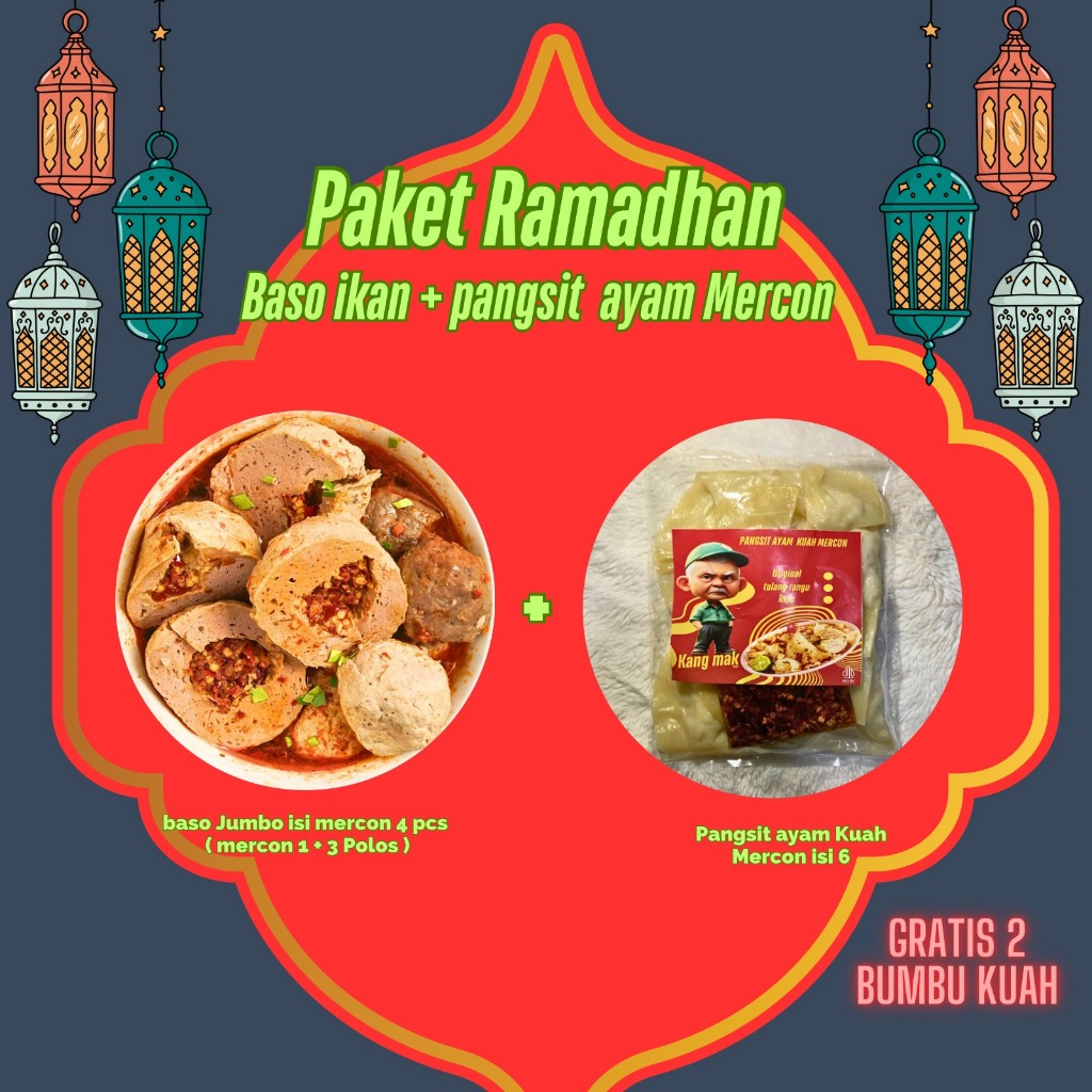 

SMBahari | Baso Jumbo Mercon isi 4 Pangsit Ayam Isi 6 Gratis Bumbu Kuah