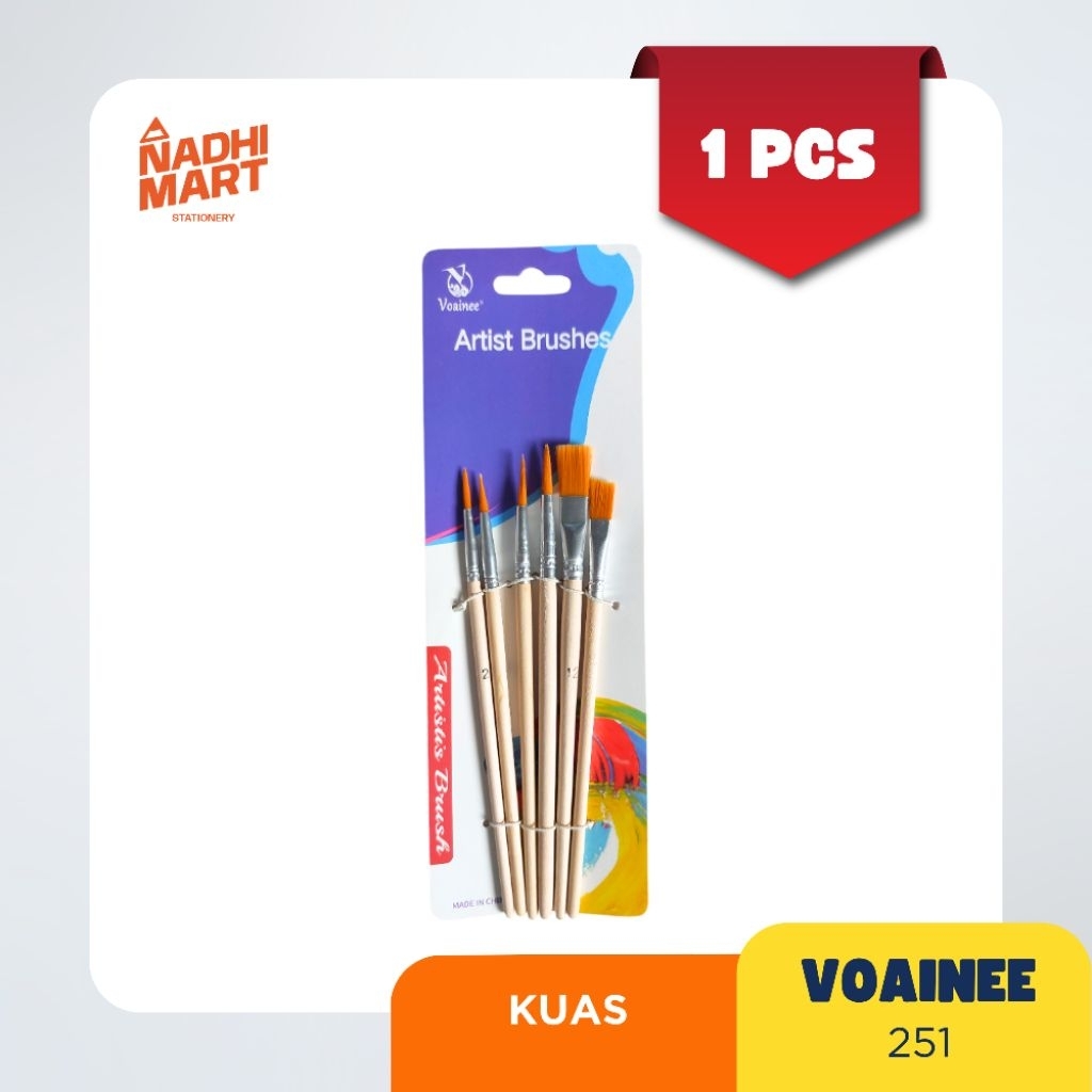 

1 SET KUAS PIPIH ROUND ISI 6 KUAS VOAINEE 251-6 SET 6