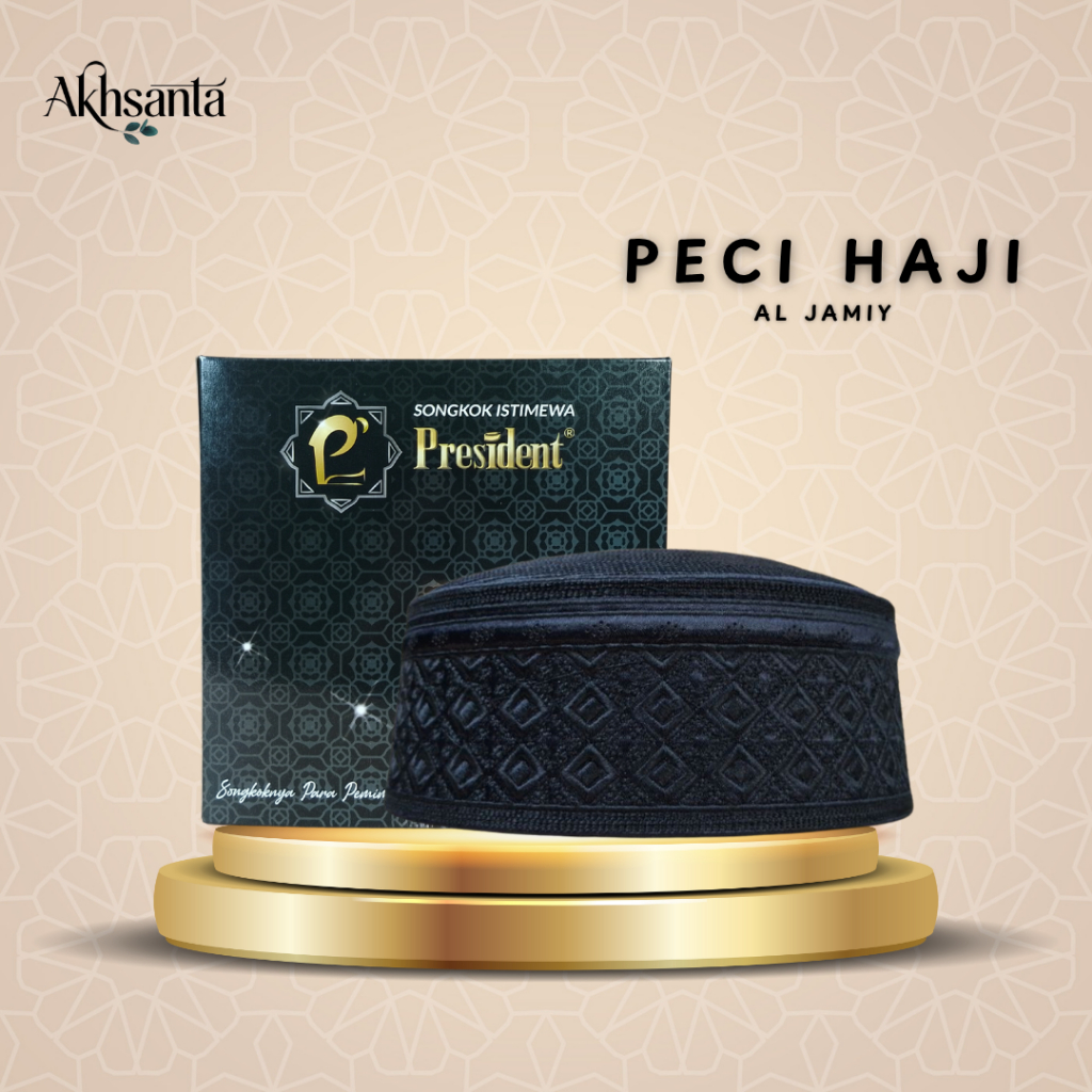 Peci Haji Hitam Polos Motif Peci Songkok Haji Hitam motif Baru Peci Haji Hitam Terbaru - Akhsanta