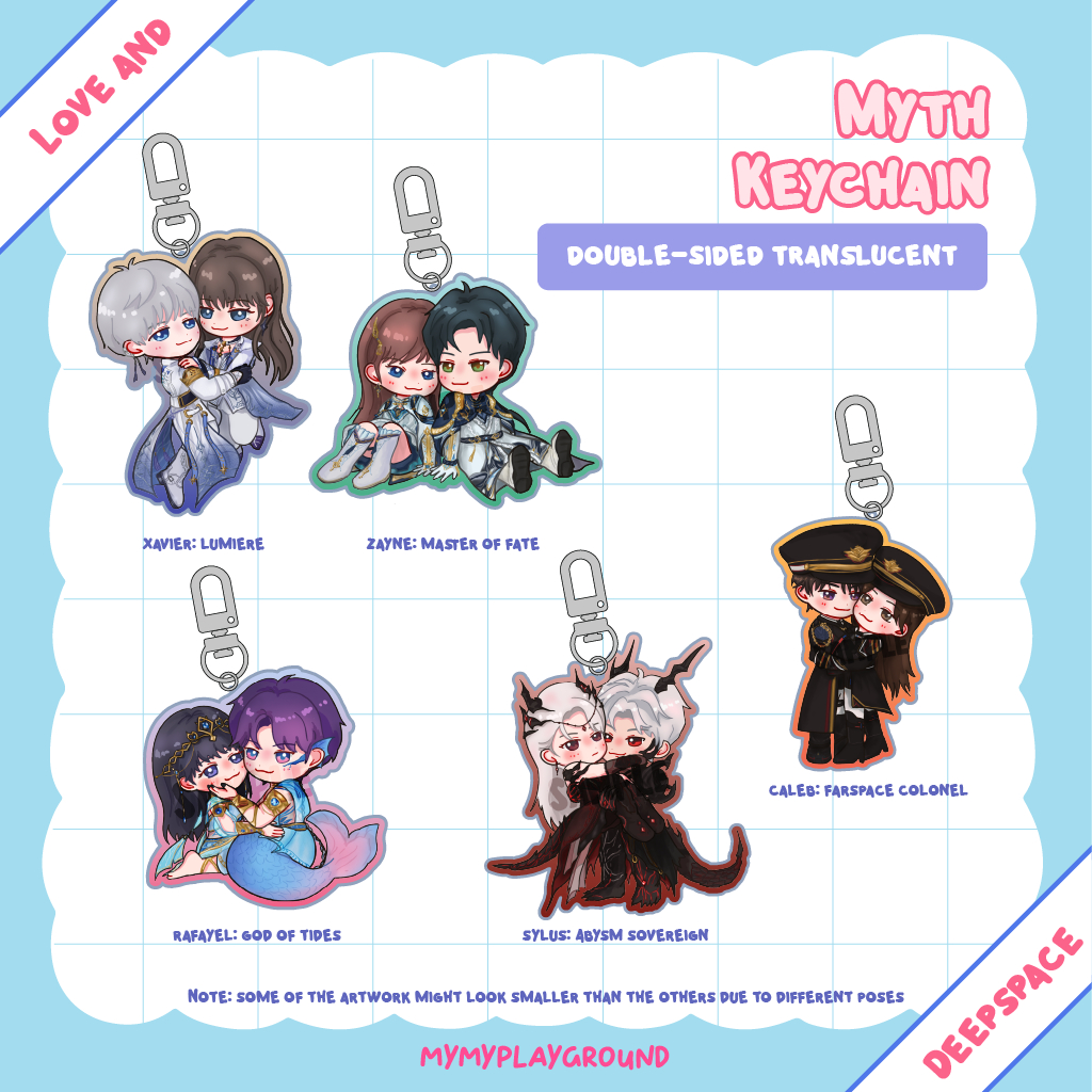 MyMy Playground Love and Deepspace Fanmade Keychain and Sticker 'LaDs Myth'