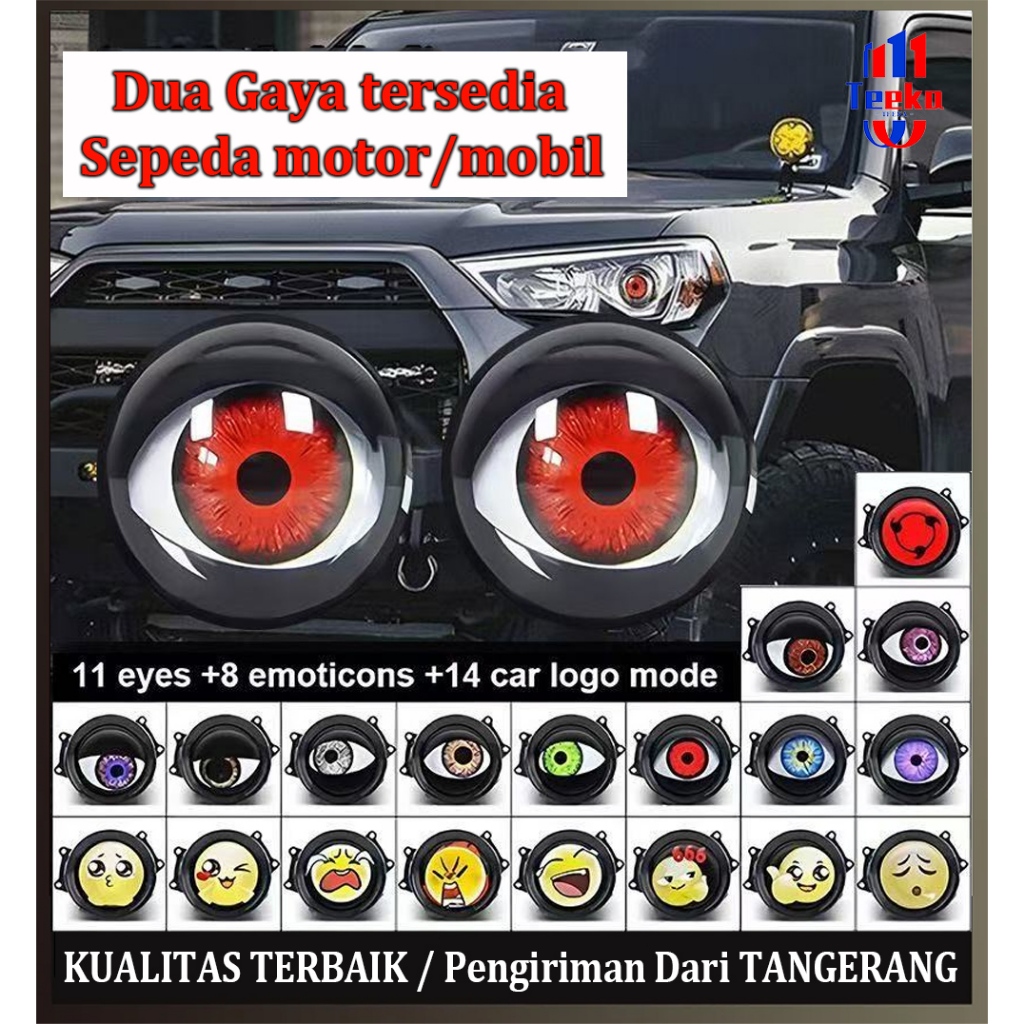 [Banyak pola mata] 3 Inch 3D Lampu Moving Devil Eye Animasi 12V-36V Lampu Mobil Lensa Sharingan Kit 