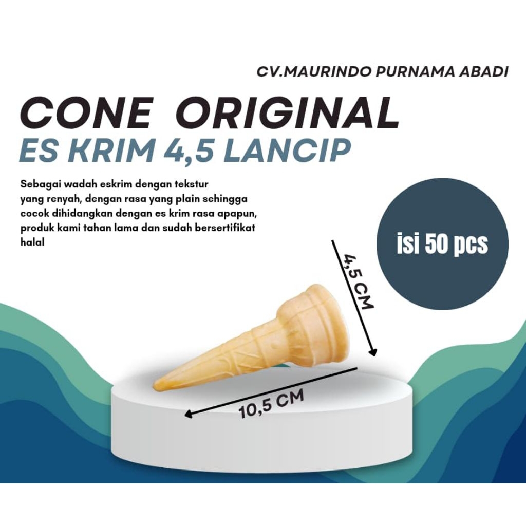 

cone/contong 4,5 lancip isi 50 pcs
