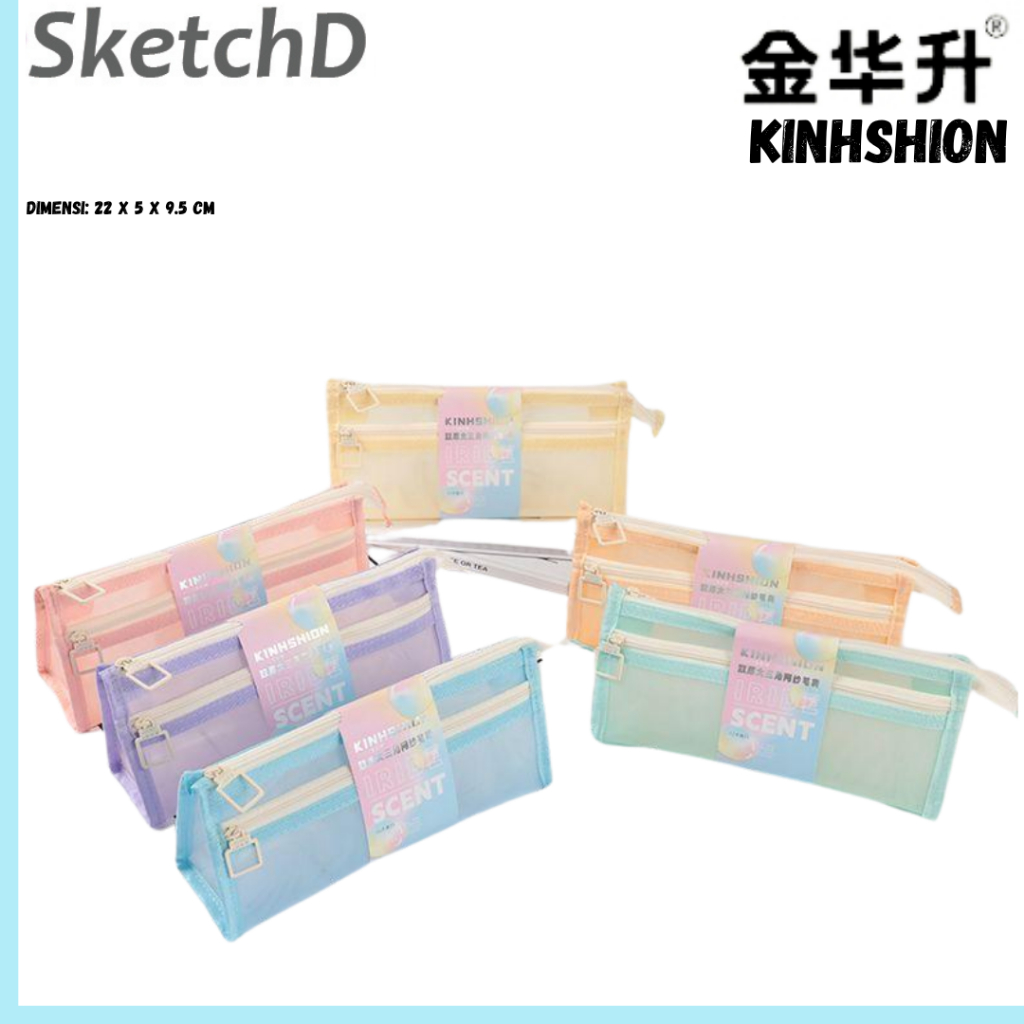 

Kotak Tempat Pencil Segitiga Warna Kinhshion Pencil Case Bag