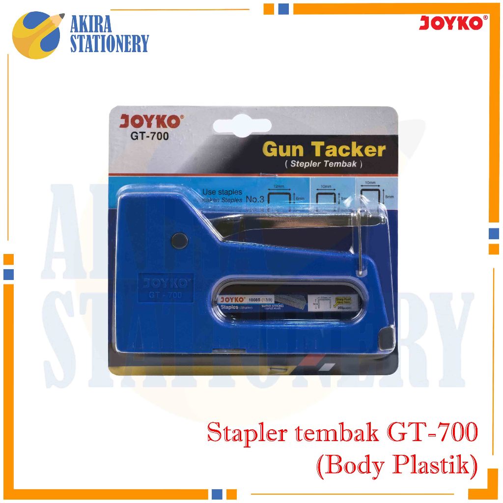 

Mesin Stapler Tembak JOYKO GT 700 / Gun Tacker GT-700 Plastic / Mesin Strapler Tembak Joyko GT-700 Body Plastik / Stapler Brosur GT700