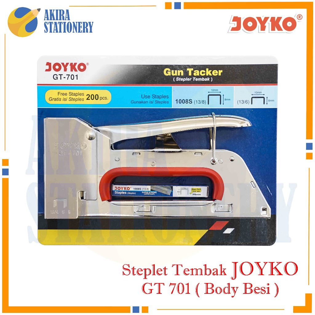 

Mesin Stapler Tembak JOYKO GT 701 / Gun Tacker GT-701 Metal / Mesin Strapler Tembak Joyko GT-701 Body Besi / Stepler Brosur GT701