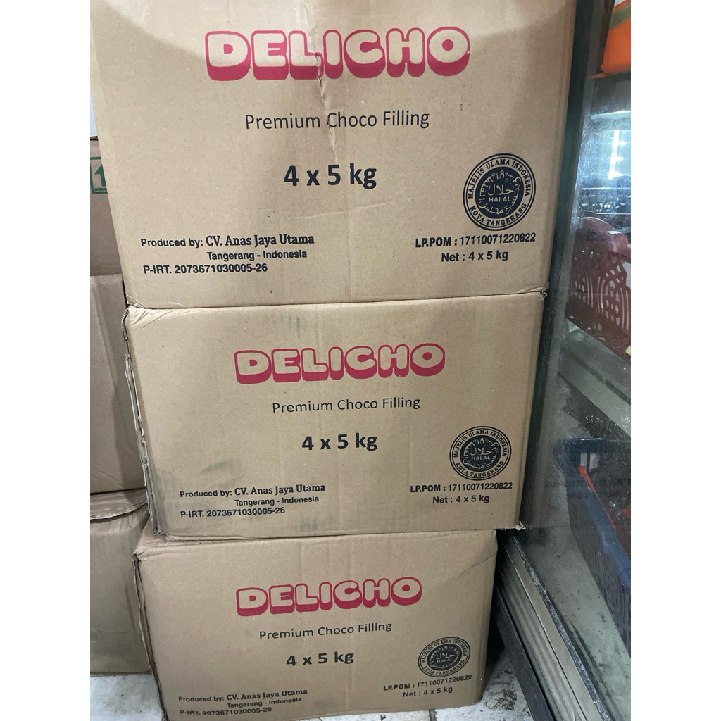 

[DELICHO] Coklat Filling | Selai Coklat | Isian Coklat 1 Dus (4x5kg)