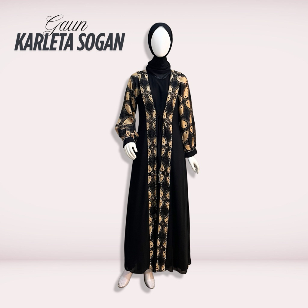 Gaun Karleta Sogan | Gaun Batik Klasik | Gaun Batik Sogan | Gaun Batik Elegant | Gaun Batik Simple |