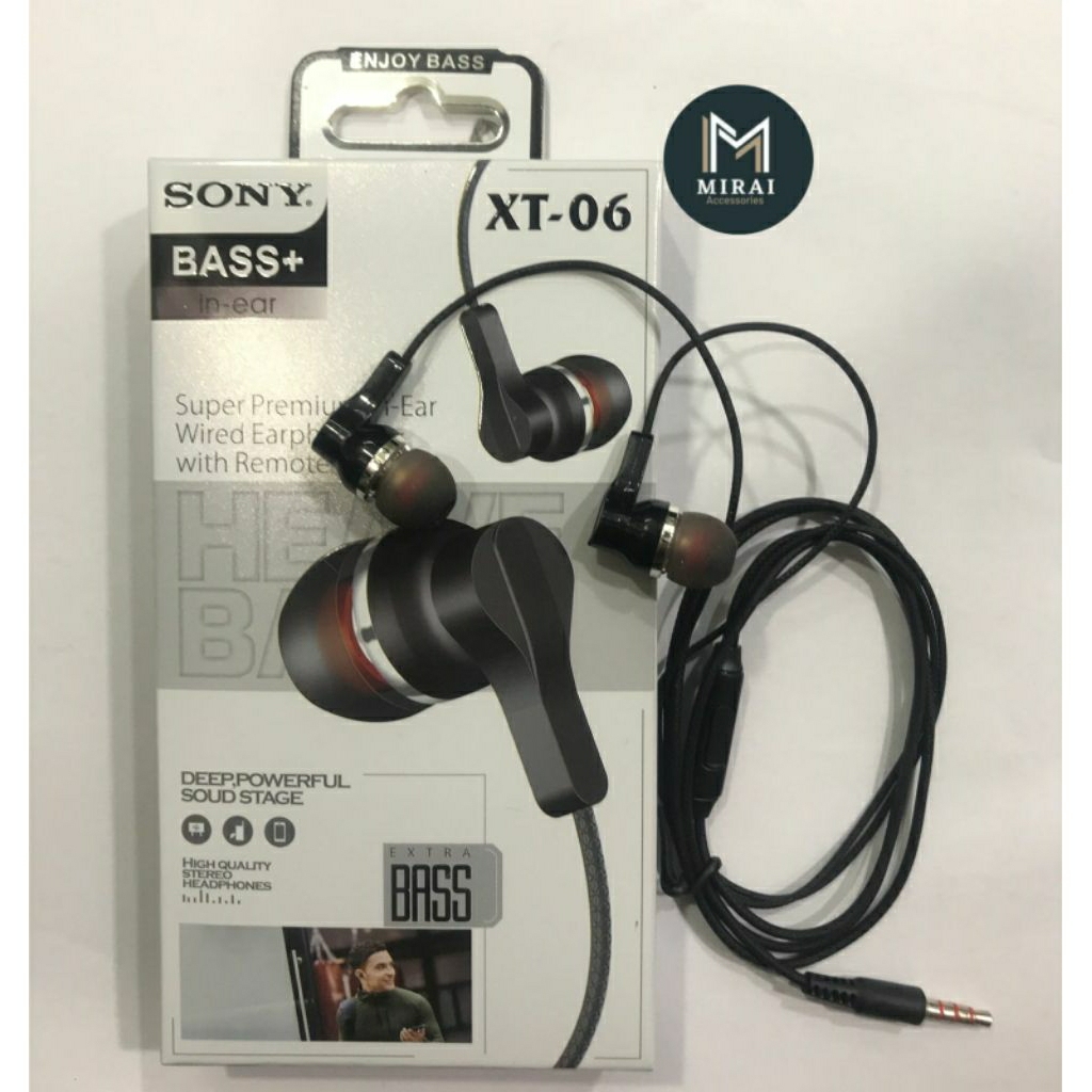 Headset Handsfree Sony Extra Bass+ Mic XT-06