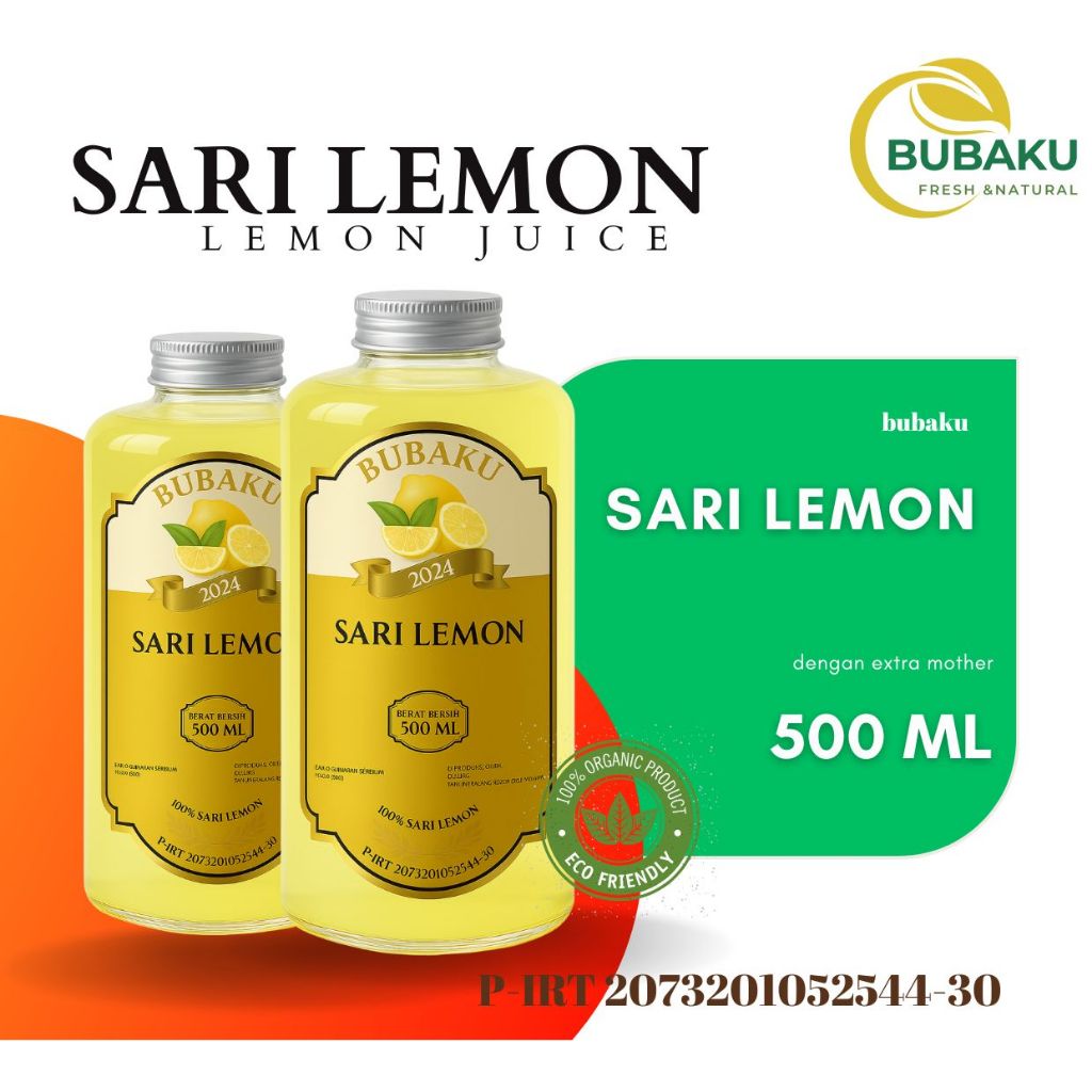 

Sari Lemon Murni 500 ml - Pure Lemon Juice Diet dan Detox Badan- BUBAKU