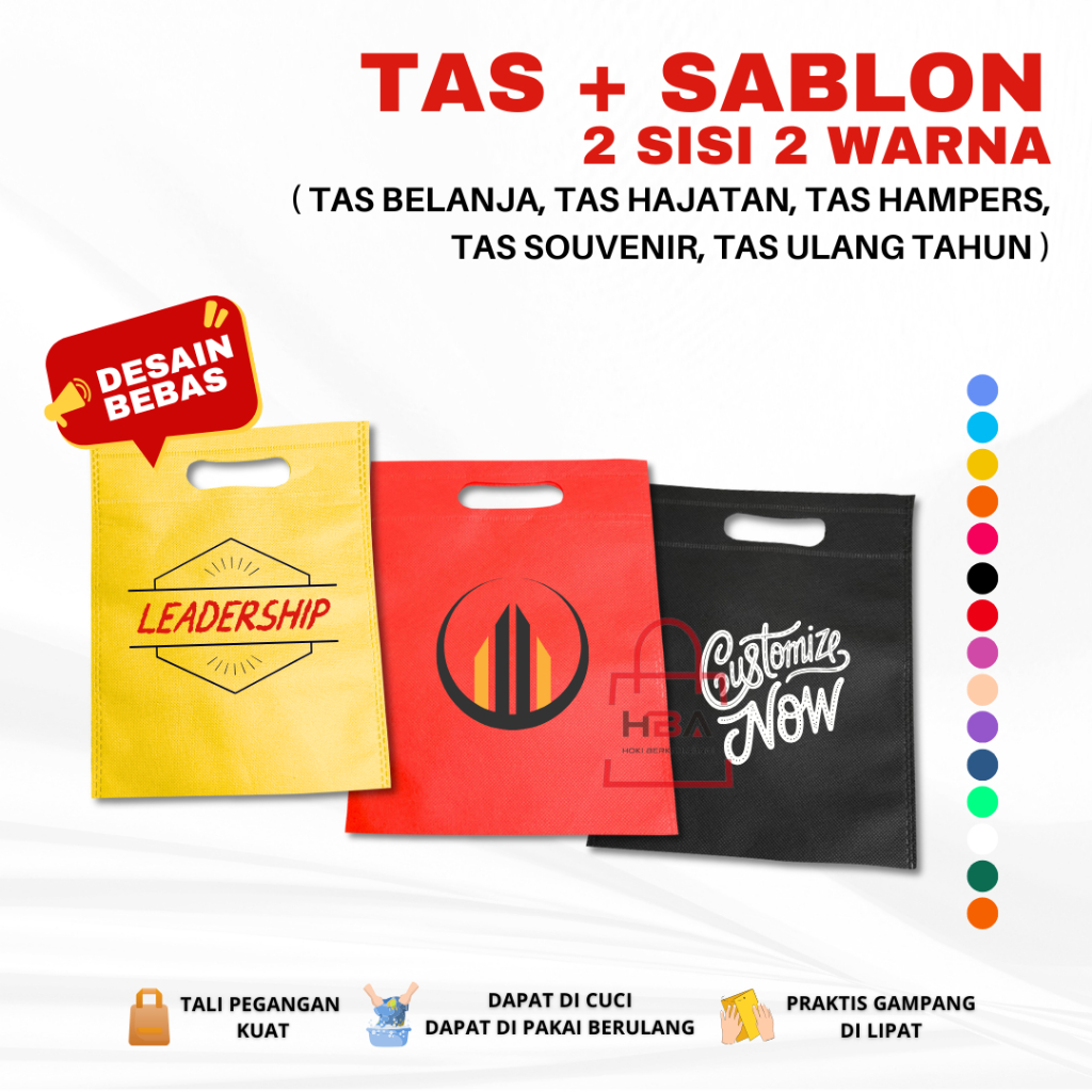 

CUSTOM SABLON PLUS TAS Goodie Bag OVAL 2 SISI 2 WARNA 20X26 25X35 30X40 Kantong Tas Belanja TOTEBAG Spunbond Hampers Souvenir