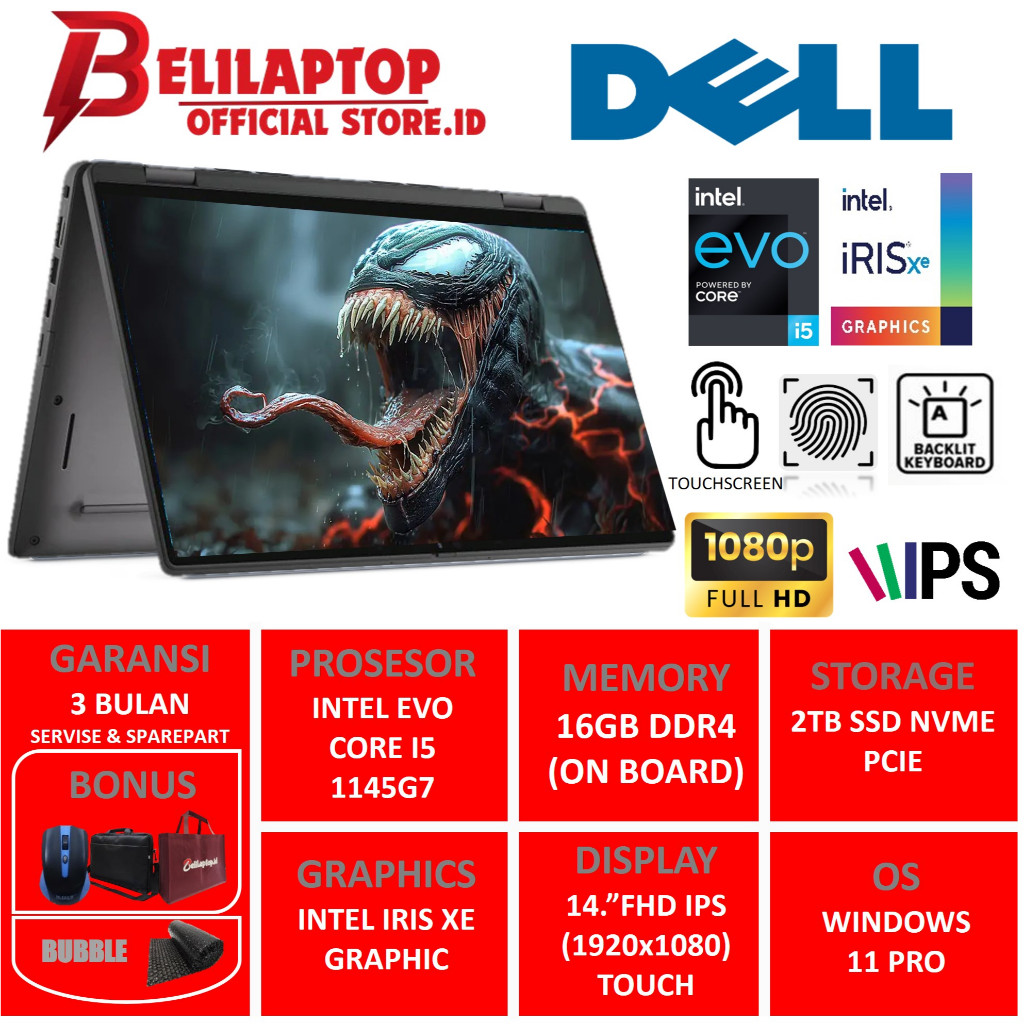Laptop Flip Dell Latitude 7420 2in1 Intel EVO Core i5 1145G7 RAM 16GB SSD1TB 14.FHD IPS TOUCH W11PRO