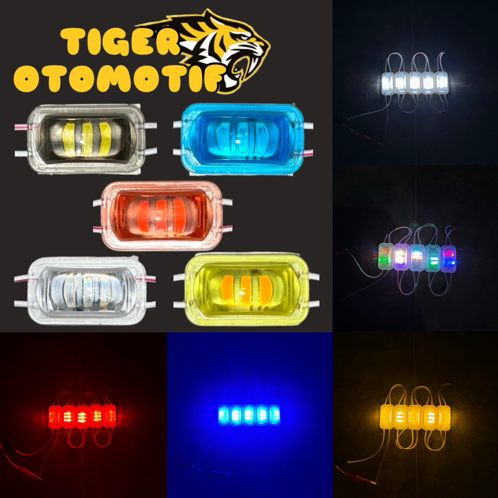 Lampu LED Module 1 Mata Keong Kristal 12 Volt Waterproof Super Terang Lampu Kolong Variasi LED 3 Smd