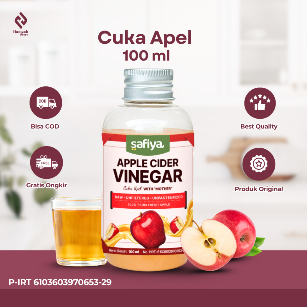 

Cuka Apel Safiya 100 ml - Cuka Murni Apple Cider Vinegar With Mother