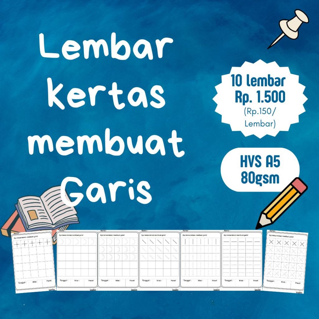 

10 Lembar kertas membuat garis HVS A5 80gsm