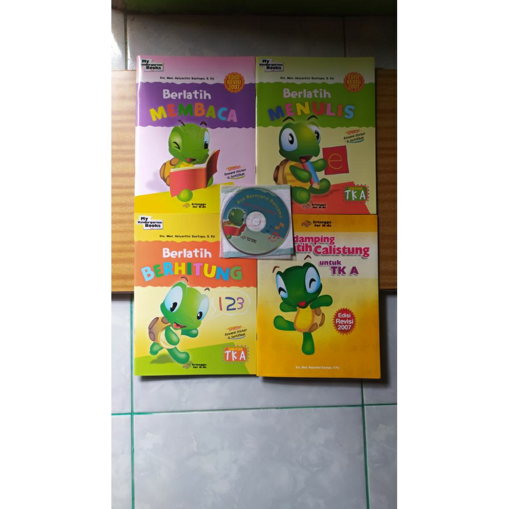 BUKU ANAK BERLATIH MEMBACA MENULIS BERHITUNG BONUS BUKU PENDAMPING CALISTUNG DAN KASET BY ERLANGGA F