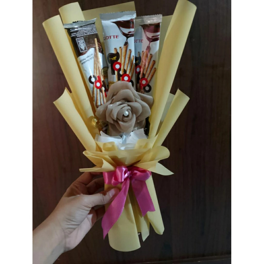 

buket snack sedang,cod buket simpel hampers