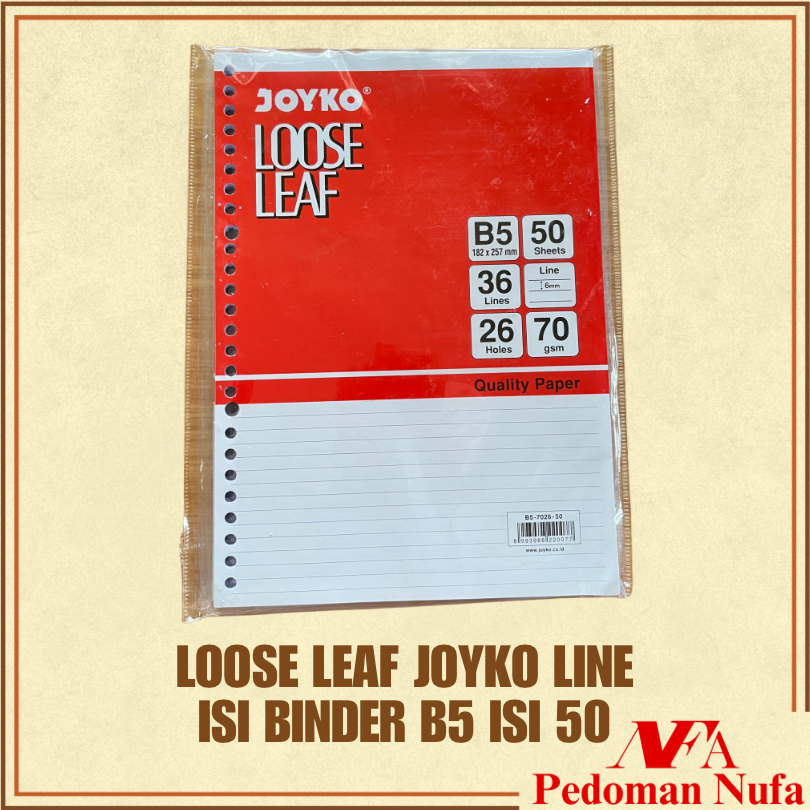 

NUFA JOYKO LOOSE LEAF LINE B5 / KERTAS FILE BINDER 7026 50 LEMBAR
