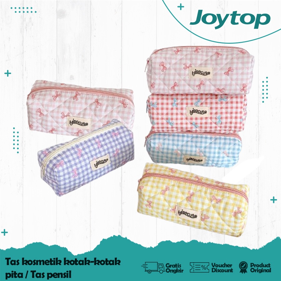 

JOYTOP Tempat Pensil Tas Pouch Makeup Ribbon Style Cute Pink / Pencil Case High Quality Pouch Makeup