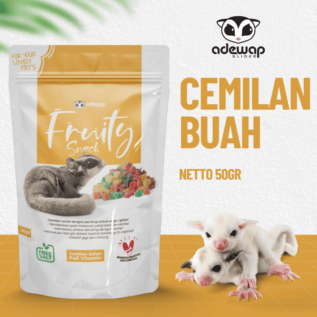 ADEWAP GLIDER Fruity Snack Sugar Glider Buah Kering Cemilan Sugar Glider