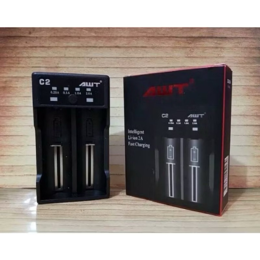 Charger Casan Baterai Batere 2 Slot AWT C2 2A Terlaris