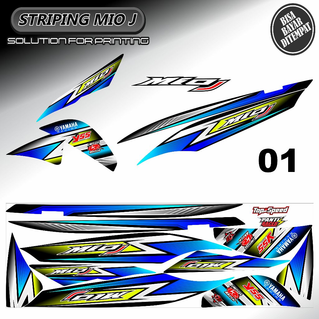 STRIPING VARIASI STICKER LIS BODI MOTOR YAMAHA MIO J / MIO GT KEREN SIMPLE MURAH