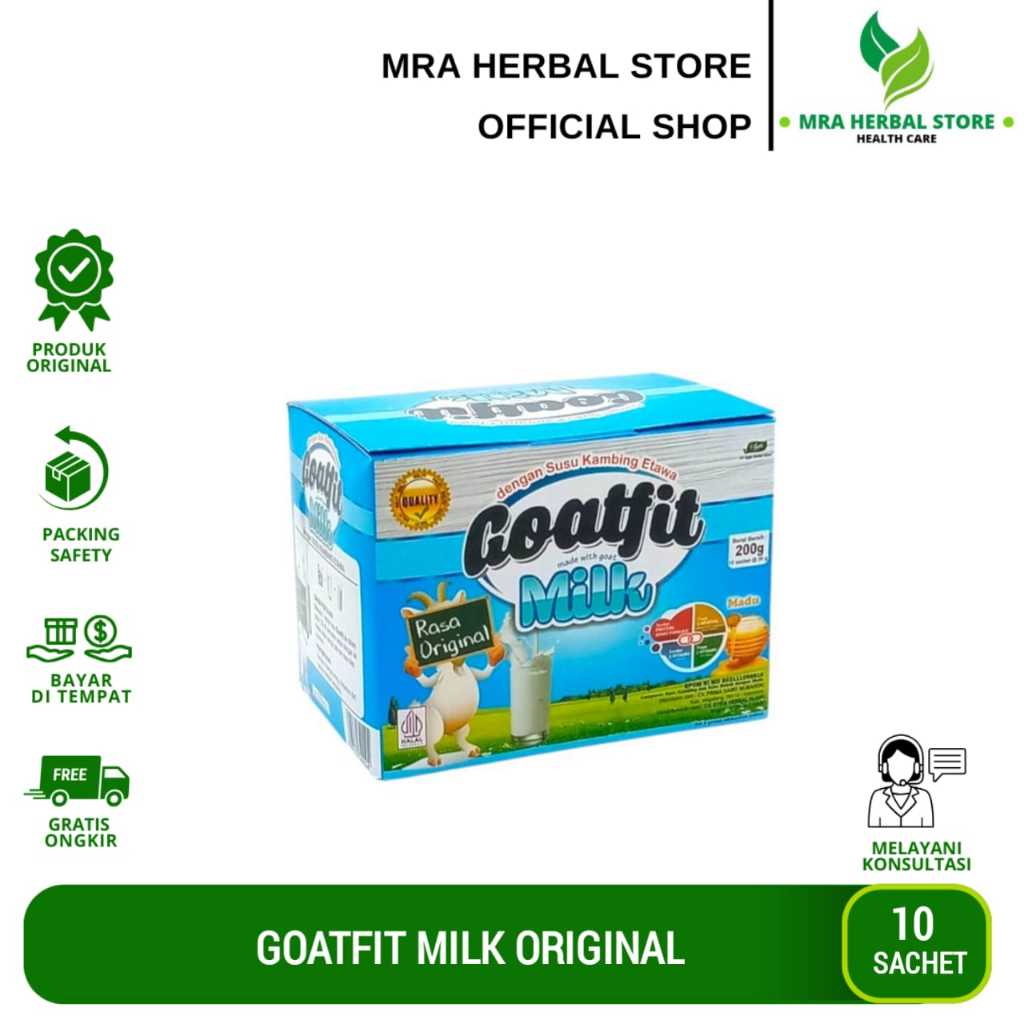 

Goatfit Milk Origial | Susu Kambing Etawa Plus Royal Jeli | Goat Fit Full Cream Per Box 10 sachet