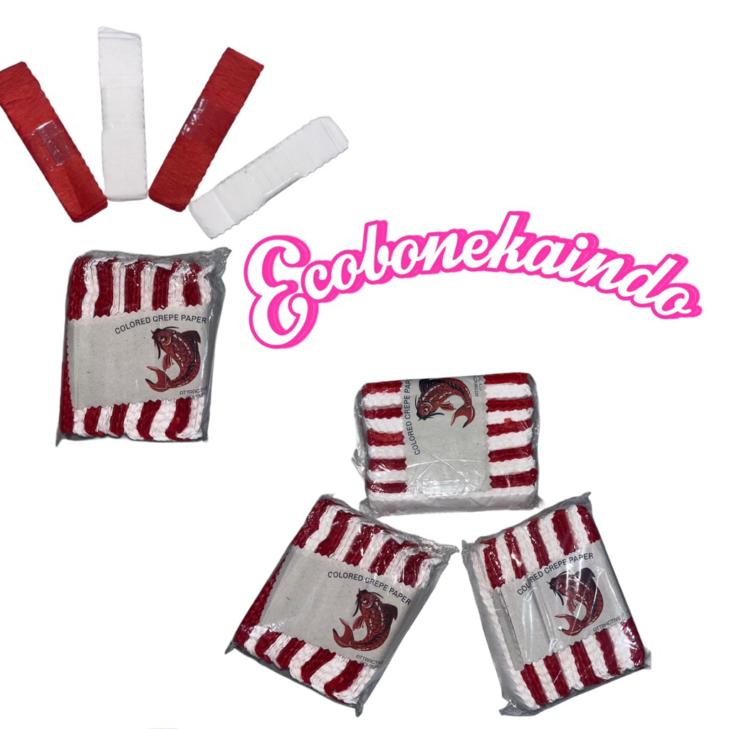 

Kertas Krep merah putih 3 CM per pack Potong Merah Putih 100 pcs kertas Hiasan 17 Agustus HUT RI Kertas Krep merah putih DIRGAHAYU ecobonekaindo