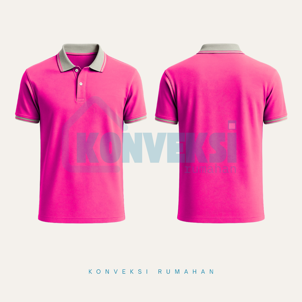 kaos kerah abu pendek [pink fanta] / kaos polo pria / polo shirt pria / kaos kerah / wangky pendek