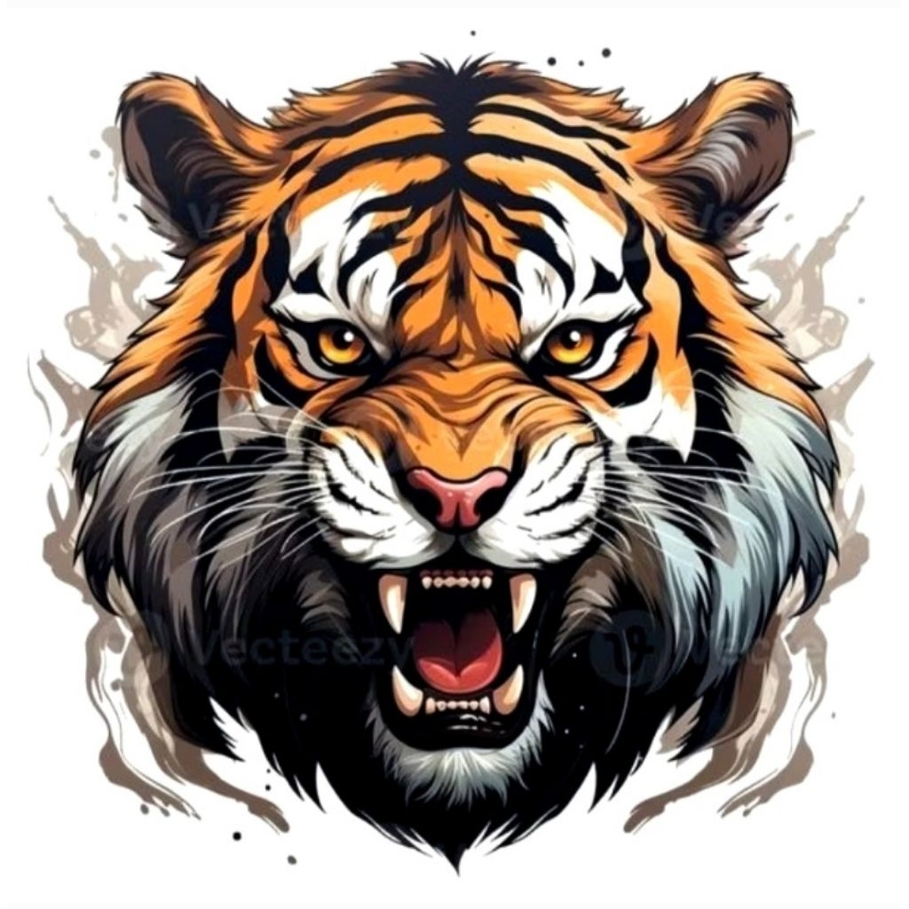 

stiker 3D macan keren, stiker print sudah cutting size, 15 x 20 cm, anti air