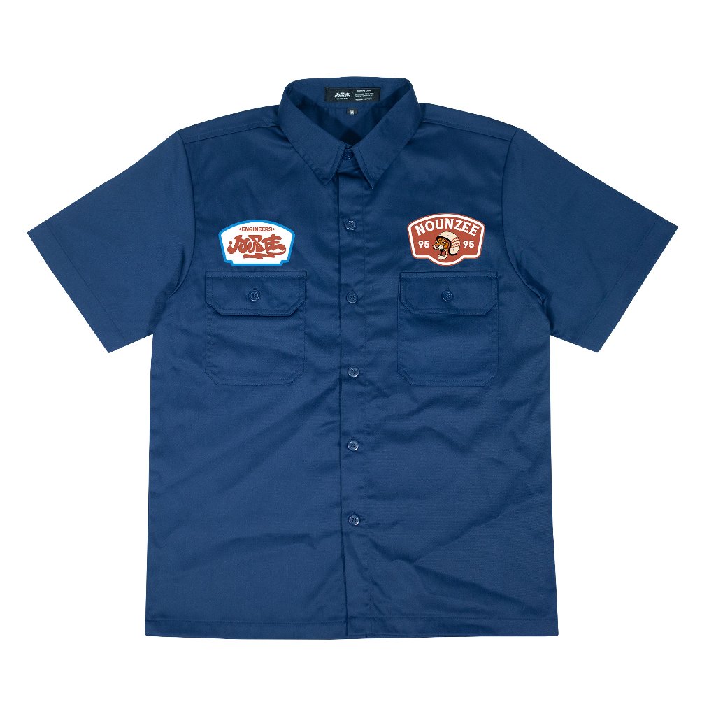 Nounzee Workshirt Machine Workshirt Kemeja Navy