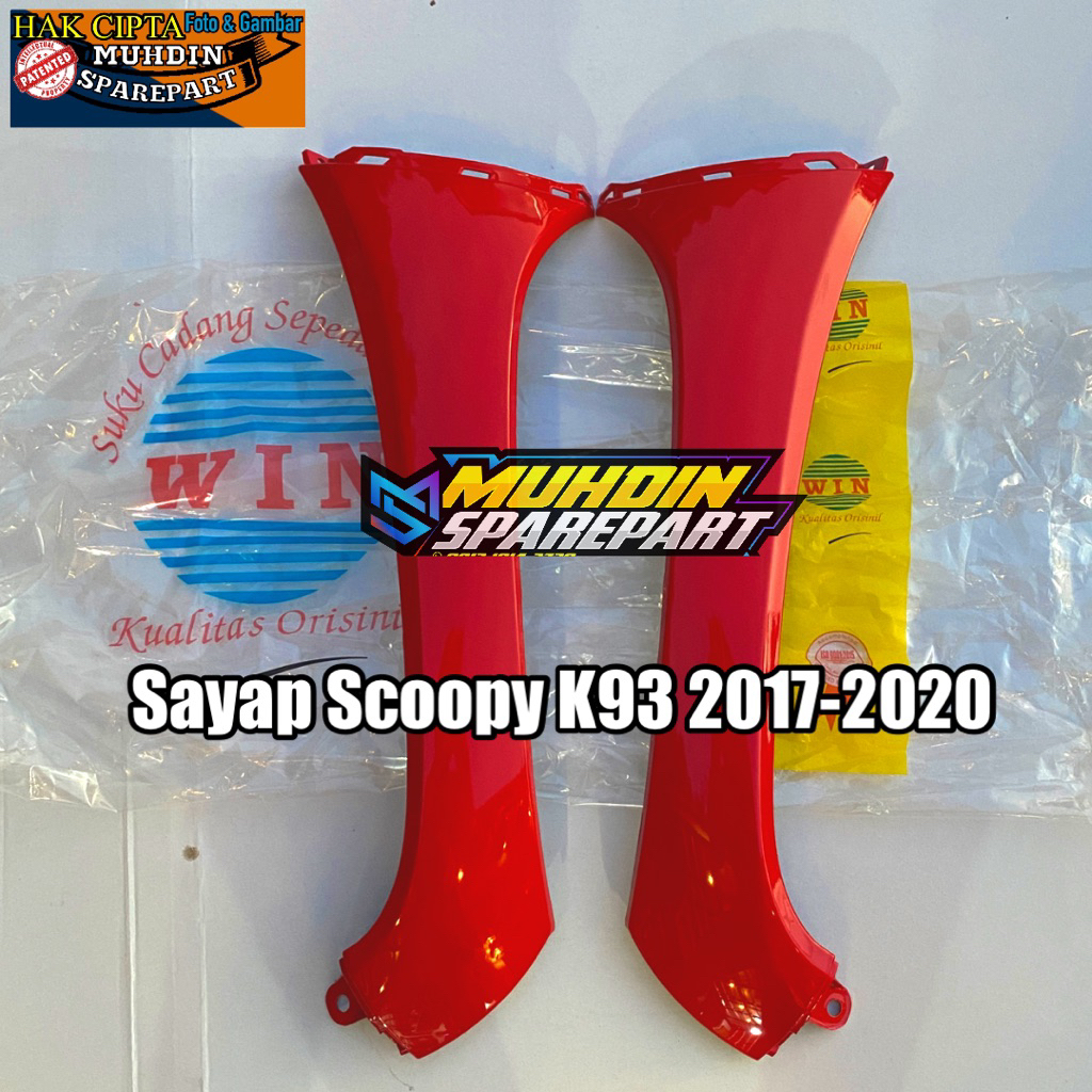 Sayap Body Depan Scoopy K93 merah cabe Tahun 2017/2018/2019/2020