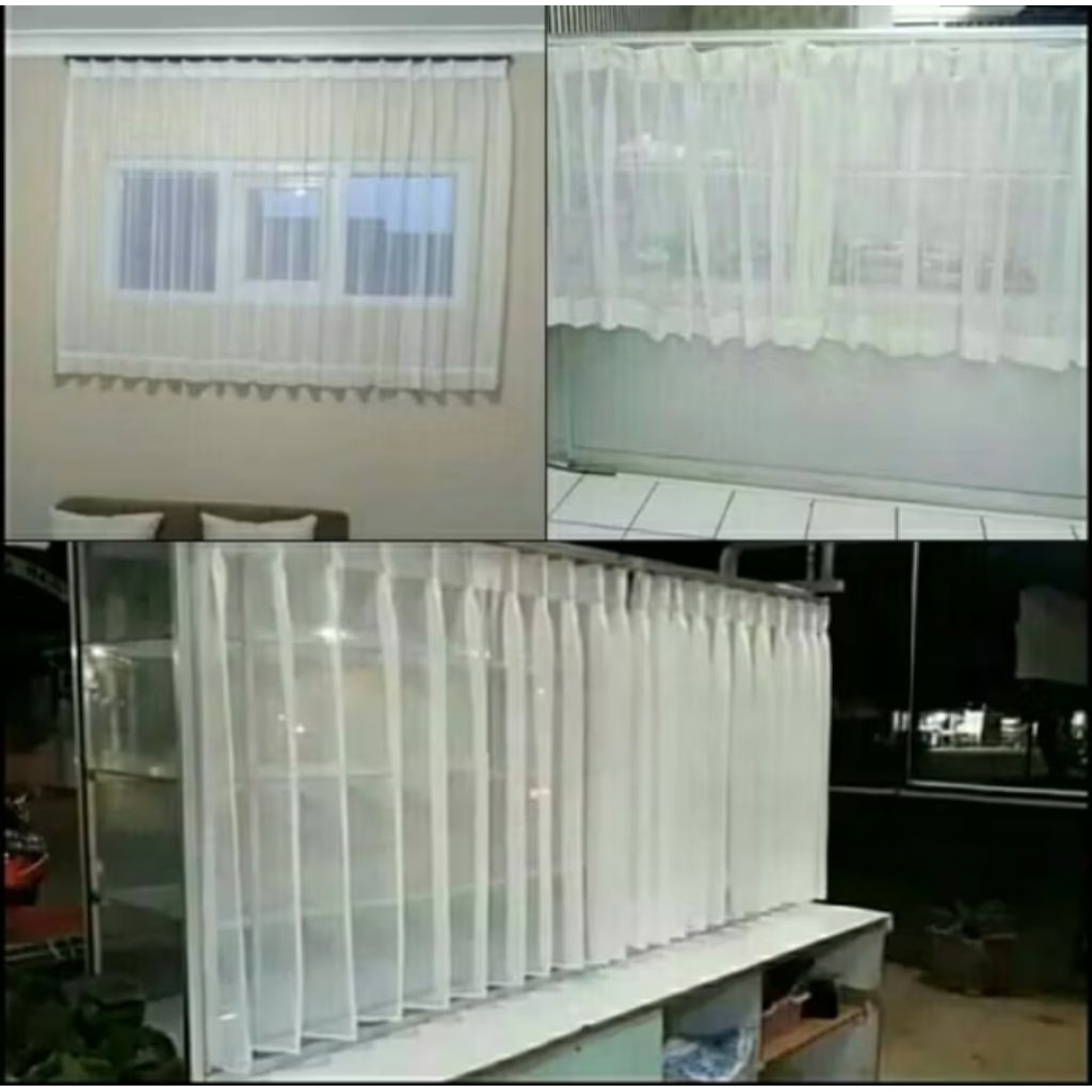 Gorden vitrase etalase warteg / gorden vitrase etalase rumah makan / Gorden ventilasi UK100x100cm 15