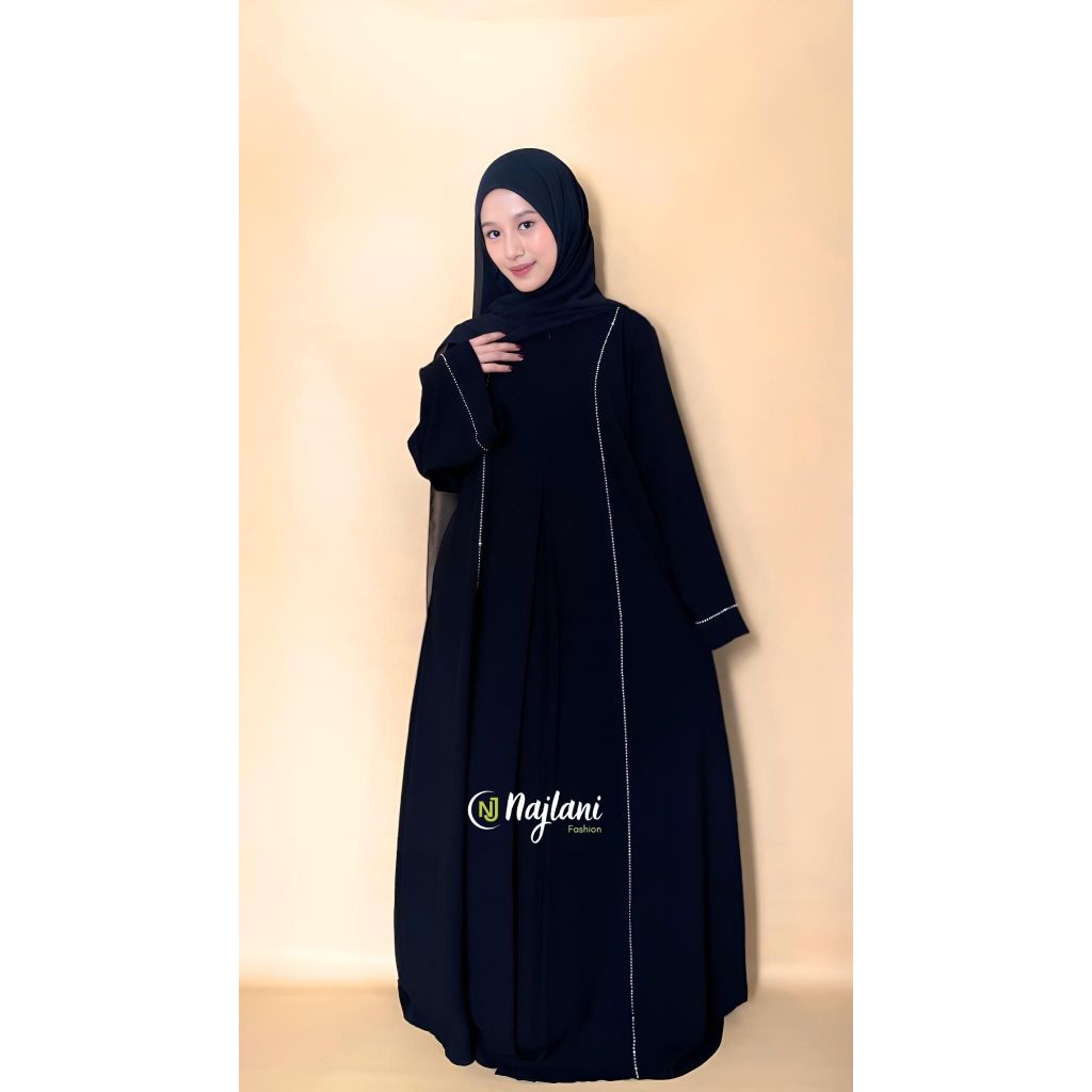 Haura Abaya / Abaya Simpel Wanita / Gamis Daily / Abaya Bahan Jatuh / Gamis Kajian