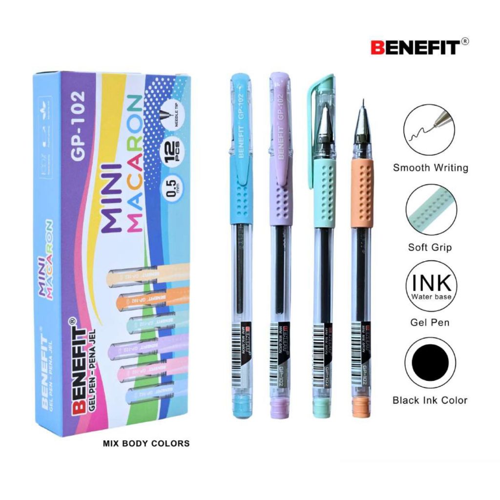 

1 LSN / 12 Pcs Gel Pen Benefit GP-102 Mini Macaron