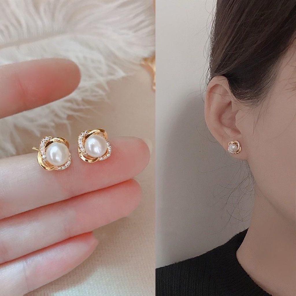 Anting Gulistan Lilit Mutiara Anting Stud Fashion Elegan
