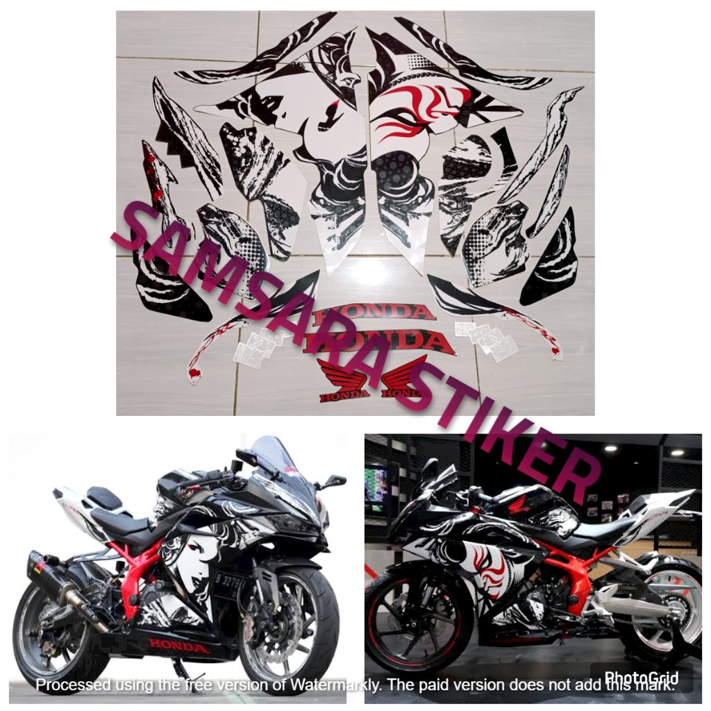 STIKER STRIPING LIS LES BODY MOTOR HONDA CBR 250RR KABUKI FULLSET
