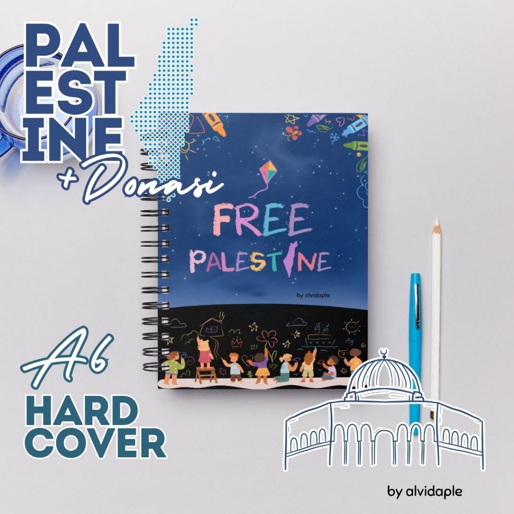 

Note Book Hardcover A6 Free Palestine Palestina Night Sky By alvidaple