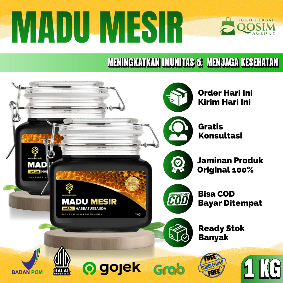 Madu Mesir Habbatussauda 1kg Asli Madu Murni Nektar Habbatussauda